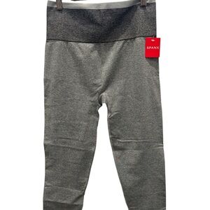 SPANX Seamless High Rise Leggings Gray Heather Shaping Athletic Size Large NWT